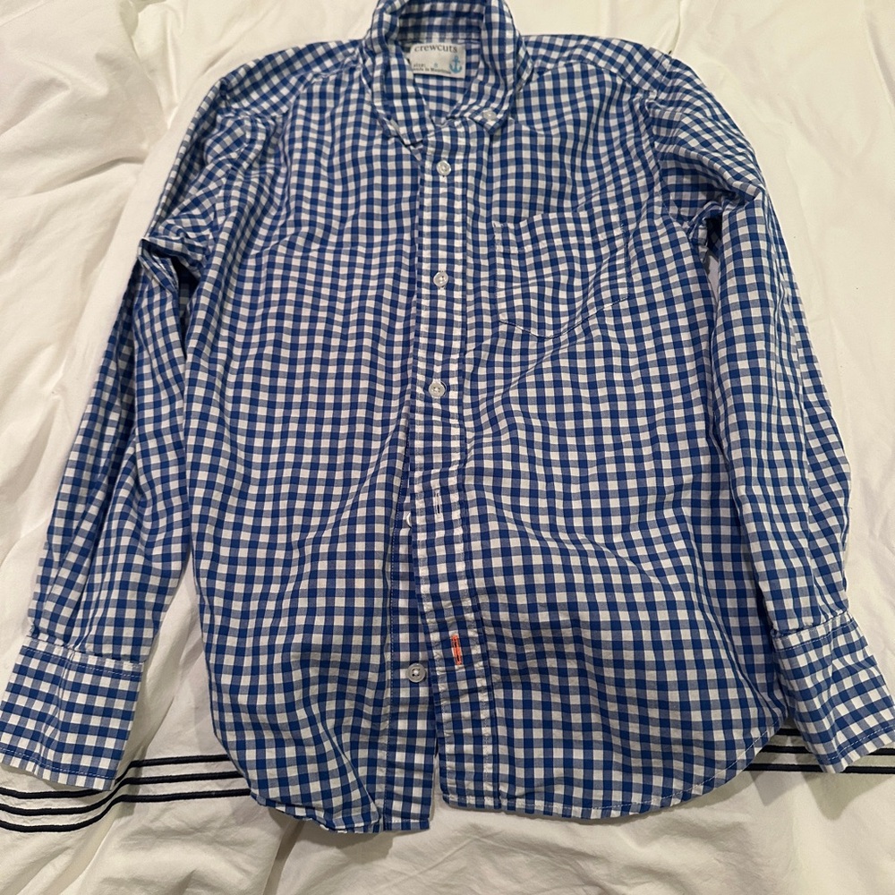 Crewcuts poplin button down in gingham blue